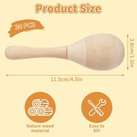 YAYODS 30 Pcs Wooden Maracas for Adults, Mini Maracas for Mexican Fiesta, Musical Fun, Birthday Parties, Luau Party, Carnivals, Taco Tuesday Event