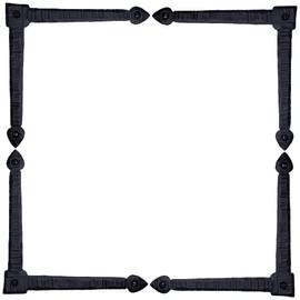 4 Pack 6 Inch Metal L Bracket for Furniture - Black - Handmade Decorative Steel Brackets - Rustic Metal Corner Brackets for Front Doors, Gates, Garages, Tables & Cabinets - The Colonial Series