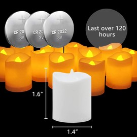 Novelty Place Flameless LED Votive Candles Longest Lasting Battery Operated Flickering LED Tealight Candle for Wedding, Party and Holiday (Pack of 12)