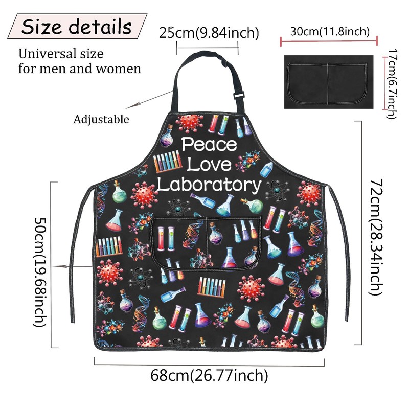 JXGZSO Biology Gift Chemistry Laboratory Apron Lab Tech Gift For