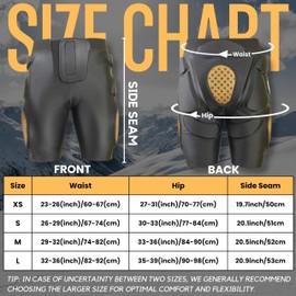 devembr Protective Padded Shorts, Butt Pads Snowboarding for Women, Men - Impact Absorption Cushion Protection, Cold Resistance for Skate Ski - XS