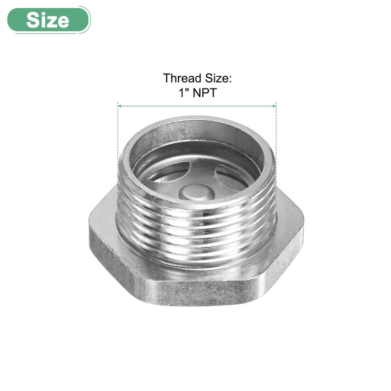 M METERXITY Air Compressor Oil Sight Glass, 1" NPT Toughened