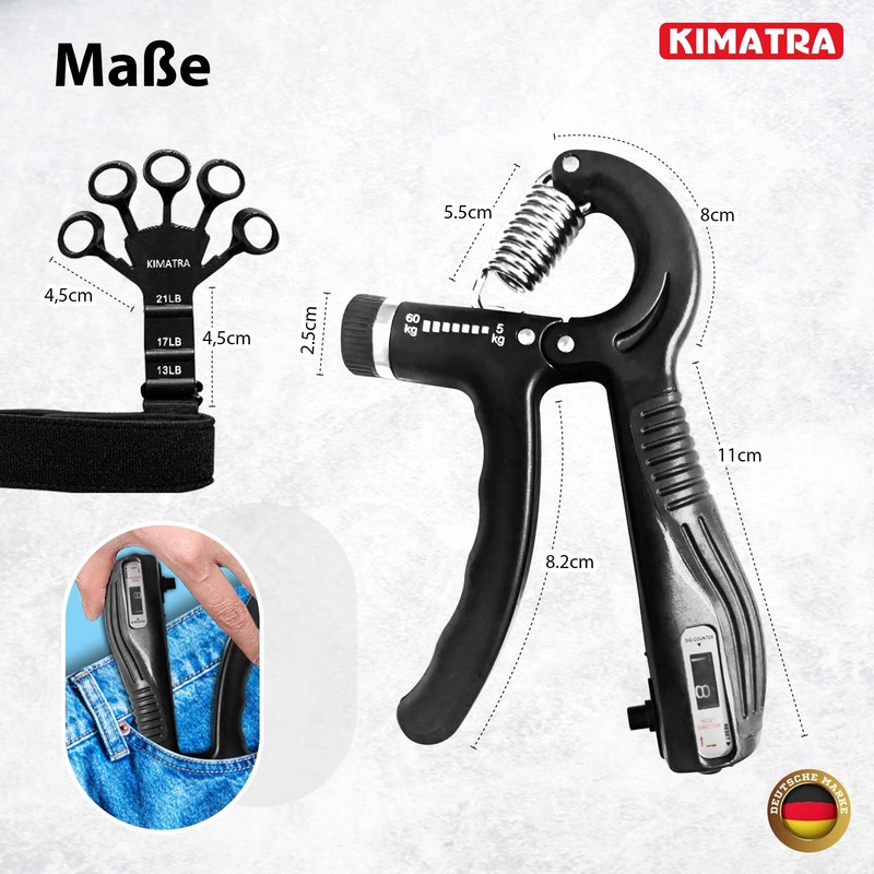 KIMATRA 2-Piece Grip Strength Trainer Set from 5 kg to