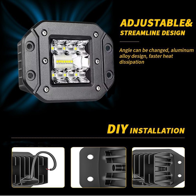 WELLIT LED Work Light 12 V 24 V 2 x