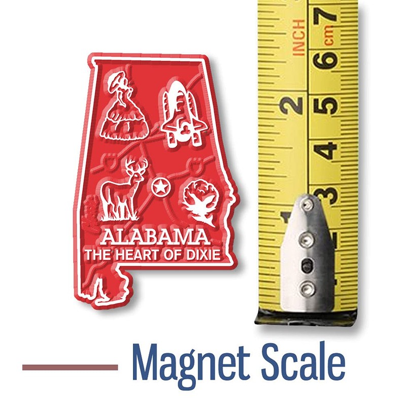 Alabama Small State Magnet by Classic Magnets, 1.5" x 2.3",