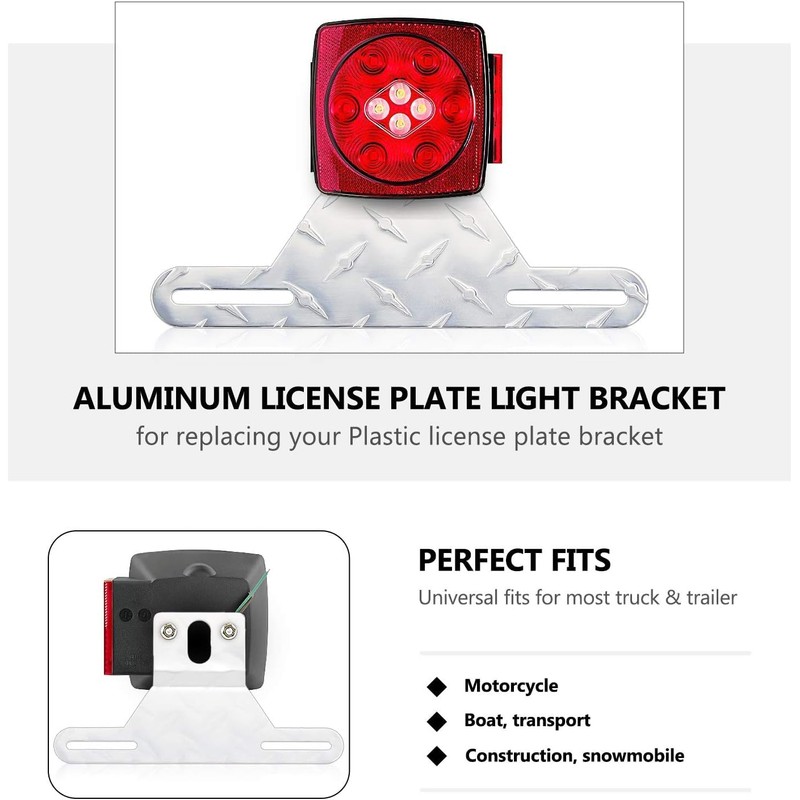 Trailer License Plate Holder Aluminum Heavy-Duty Bracket Holder Trailer License