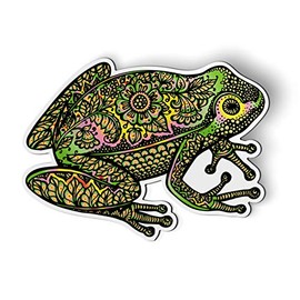 Frog Tangle Art Design - 5.5" Magnet for Car Locker Refrigerator