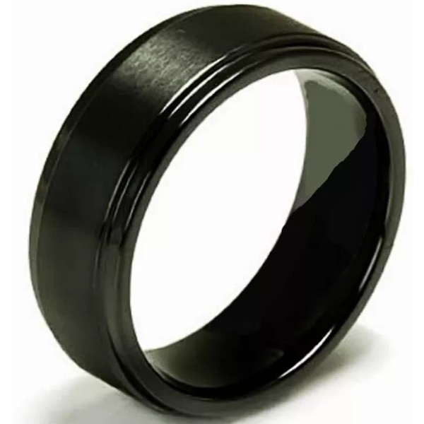 Our Own Titanium Black Plated BAND RING with Matte Finish,
