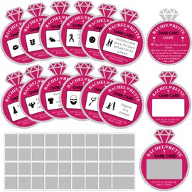 Clabby 40 Pieces Girls Single Dare Cards Fun Bridal Shower Scratch Off Game DIY Single Party Games Supplies for Women Girls Night Out Party, 35 Dare Cards, 5 Blank, 40 Stickers