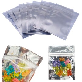 Luckycivia 100 PACK Resealable Clear Ziplock Mylar Bags Smell Proof Pouch Aluminum Foil Zip Lock Bulk Food Storage Bag, Plastic Aluminum Material,3x4 inch