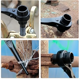 Unifizz 17 x 19mm Black Ratchet Podger Spanner Quick Release Scaffold Wrench