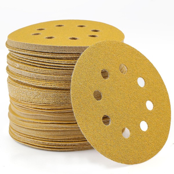 100 Pcs Hook and Loop 120 Grit Sandpaper 5 inch