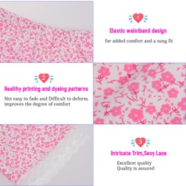 Anktry 2-12 Years Girl's Solid Color Lace Trim Boyshort Underwear Safety Dress Panties 6-Pack (4-6X,Multi-1)