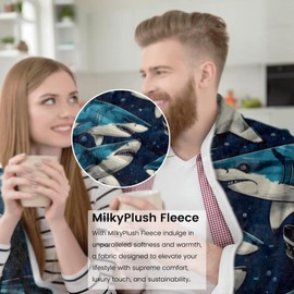 amepay Bold Shark Blanket Gifts for Kids Women Adult Girls,Underwater Ocean Art Deep Blue Throw Blankets,Soft Comfy Lightweight for Home Couch Bed Sofa Farm Cool Decor 50x60in