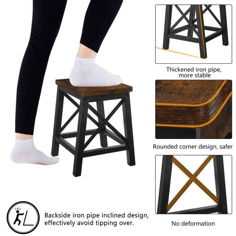 YINMIT Step Stools for Adults and Kids, Wooden Small Step