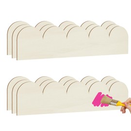 Scalloped Decorative Wood Trim Unfinished Scalloped Wood Molding DIY Wooden Moulding Trim for Home Wall Window Cabinet Shelf Door Frames Decoration (15.75in x 4in, 6 Pack)