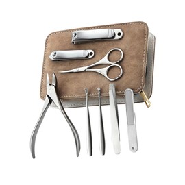 FRCOLOR 1Set Stainless Steel Nail Clipper Kit Manicure with PU Case Professional Nail Clippers for Use Durable and Resistant Nail Grooming