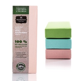 Organic Children's Fitted Sheet | Fitted Sheet Made of 100% Organic Cotton 140 g/m² - Premium Quality Oeko-Tex Standard Green 100 | Children 60/120-70/140 cm Dusky Pink