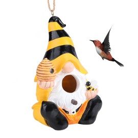 Yinns Resin Bird House, Birdhouses for Outdoors, Decorative Bird Houses, Hanging Funny Gnomes Birdhouse for Outside Cardinal Bluebird Wild Birds