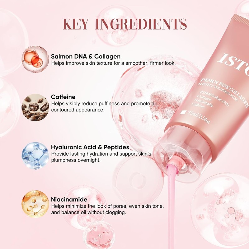 ISTON Collagen Face Mask with PDRN Salmon DNA Caffeine|Perm Diffusing