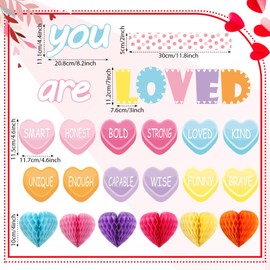 TaoBary 85 Pcs Valentine's Day Bulletin Board Set 3D Heart Honeycomb Owl Love Truck Bulletin Board Cutouts Valentine's Day Classroom Decorations for School Home Party Supplies(Cute)