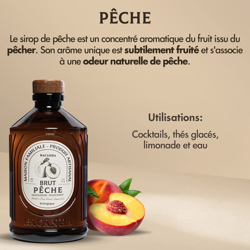 Bacanha Sirop Brut de Pêche Organic 400 ml - Organic