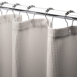 AmazerBath Waffle Shower Curtain, Khaki Shower Curtain Fabric with Waffle Weave, Hotel Quality Bathroom Shower Curtains, Heavy Duty, 72 x 72 Inches