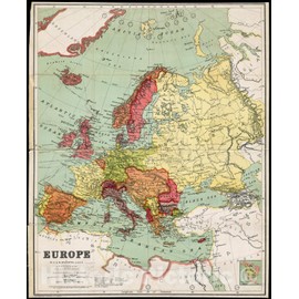 Historical Map, 1914 Europe, Vintage Wall Art : 18in x 24in