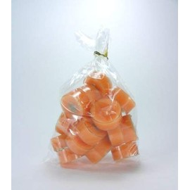 20 Original Danish Tea Lights Unscented in Acrylic Cup Coloured Bright Orange