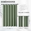 Sage Green Waffle Textured Cloth Shower Curtain Set, Modern Solid