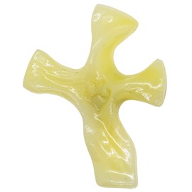 Mini Clinging Cross | Clinging Stone | Helps Ease Stress and Worries | Comforting Fidget Prayer Tool | Great Christian Gift for First Communion and Confirmation (White Agate)