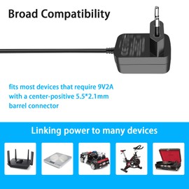 TKDY 9V 2A Power Supply for Arduino UNO R3 Mega 2560 R3, Schwinn Elliptical Trainer Crosley Cruiser Portable Turntable Turntable Record Games