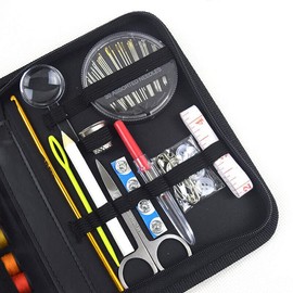 128PCS Portable Sewing Kit with Zippered Case, Complete Emergency and Professional Sewing Set, Multicolor Thread, Needles, and Tools for Home and Travel Use