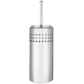 Blue Donuts Toilet Brush and Plunger Set with Holder, Modern Chrome Bathroom Accessories Toilet Plunger and Toilet Bowl Brush Combo