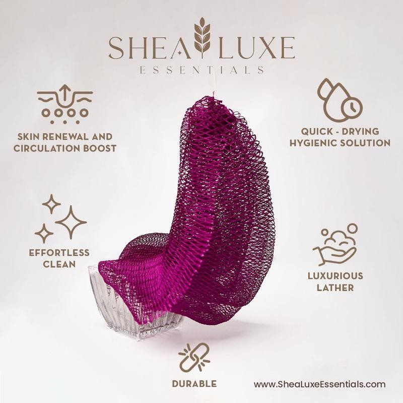 African Exfoliating Net Sponge, Ethically Sourced From Nigeria:_Purple