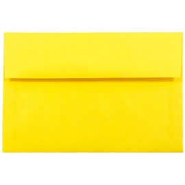 JAM PAPER A10 Colored Invitation Envelopes - 152.4 x 241.3 mm (6" x 9 1/2") - Yellow Recycled - 50/Pack