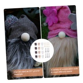 KICHOUSE Pre-Cut Gnome Beard Faux Fur Craft Set DIY Doll Supplies Colors White Khaki for Handmade Gnome Projects and Holiday Decor