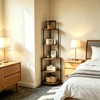 FredCache 6 Tier Corner Shelf Stand, Corner Bookshelf, Wood Storage