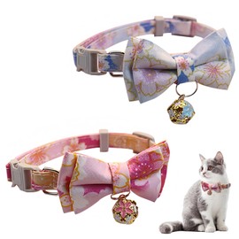 EUYKQNOI 2 Stück Samt Katzenhalsband halsband katze mit Glöckchen und Fliegeverstellbar für kleine Welpen Sicherheitsfliege katze halsband für Hochzeiten Katzen-Fliege