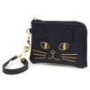 Aness Wallet with Cat Embroidery, Commuter Pass Holder, Coin Pouch,