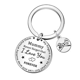 QMVMV Mummy Keyring from Daughter Son Never Forget That I Love You Mom Mum Mothers Birthday Christmas Gifts Women Keychain