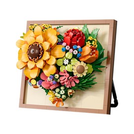 DAHONPA Sunflower Wall Art Building Block Set, Bouquet Building Kit for Girls with 781 Pieces, Creator Roses, Flowers Set, Creative Home & Bedroom Decor, Gift for Adults and Kids