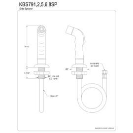 Kingston Brass Gourmetier KBS795SP Kitchen Faucet Sprayer, Oil Rubbed Bronze