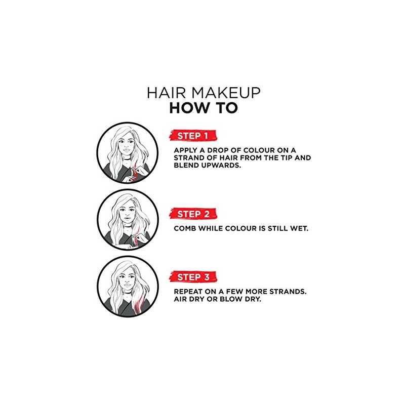 Colorista Hair Makeup Temporary Blonde Hair Colour, Red