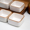 Stoneware Square Ramekins Set Of 4 Off White Matt 100ml