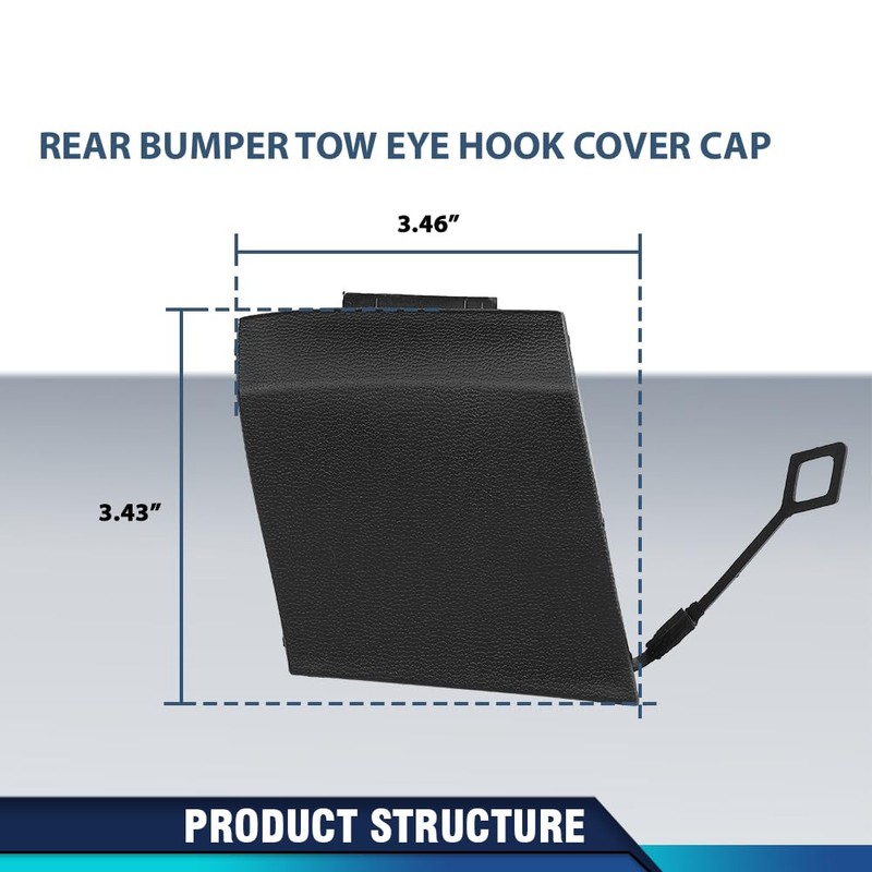 PIT66 Rear Bumper Tow Eye Hook Cover Cap Compatible with