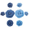 SUPERFINDINGS 8Pcs 8Styles Fabric Flower Blue Denim Cloth Camelia Sewing