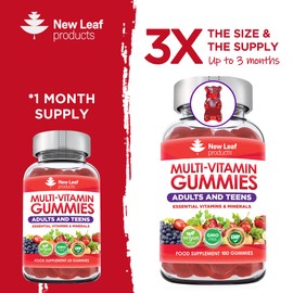 Chewable Vegan Multivitamin 180 Gummies - Non Sugar Coated, Gluten Free, Non-GMO Multivitamins for Men and Woman - Fortified with Vitamins C A D E B Biotin, Folate, & Zinc Huge 3 Month Supply