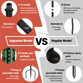 FAN-Torches 16oz Home Garden Torch, 6 Pack Outdoor Metal Torch Garden Décor,59-Inch Upgraded Citronella Torches with 3-Prong Grounded Stake, Metal Light Torches for Party Patio Pathway