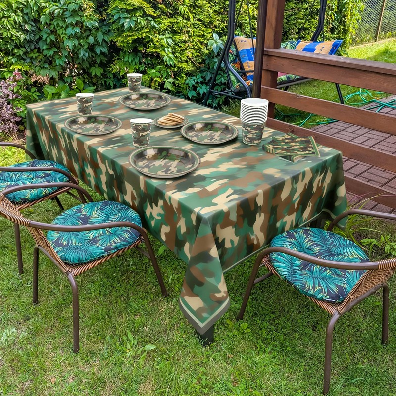 Kochorie 97 Pieces Camouflage Party Supplies Camo Disposable Tableware Set